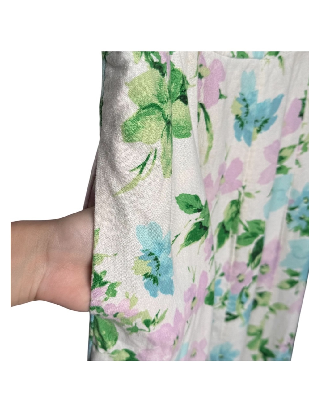 Old Navy Linen Blend Fit N Flare Midi Dress Size Medium Sleeveless Modern Hour - Picture 7 of 16